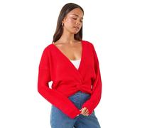 Roman Women's Petite Twist Front Knit Jumper in Red | Size: 18