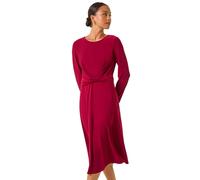 Roman Petite Twist Front Stretch Dress In Wine Wine 12