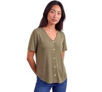Roman Petite V-Neck Button Through Blouse for Women UK - Ladies Everyday Autumn Winter V-Neckline Comfy Soft Evening Vacation Work Party Night Out