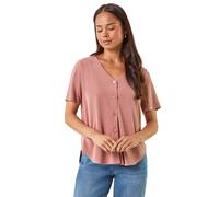 Roman Petite V-Neck Buttoned Blouse In Pink Pink 16