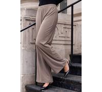 Roman Women's Petite Wide Leg Stretch Trouser in Taupe | Size: 8 Roman Taupe 8