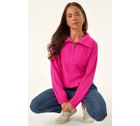 Petite Zip Detail Collared Jumper Roman Pink 12