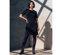 Roman Petite Zip Detail Knee Length Shift Dress Black