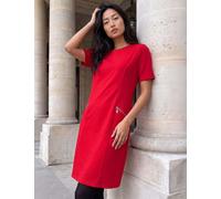 Roman Petite Zip Detail Knee Length Shift Dress Red
