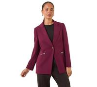 Petite Zip Pocket Stretch Blazer Roman Plum 14