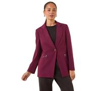 Roman Petite Zip Pocket Stretch Blazer In Plum Plum 18