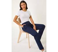 Roman Plain Cotton Chino Trousers In Navy Navy 14