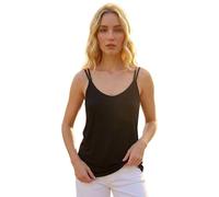 Roman Women's Plain Double Strap V-Neck Stretch Vest Top in Black | Size: 16 Roman Black 16