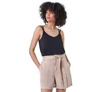 Roman Plain Double Strap Stretch Vest Top for Women UK - Ladies Spring Everyday Summer Holiday V-Neckline Comfy Sleeveless Soft Jersey Fabric Shirt Vacation Tanks - Black - Size 10