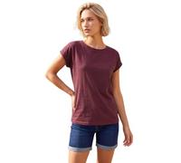 Roman Women's Plain Stretch Cotton Jersey T-Shirt in Burgundy | Size: 10