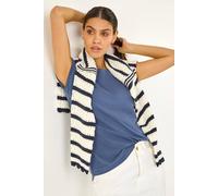 Roman Plain Stretch Cotton Jersey T-Shirt In Mid Blue Mid Blue 14