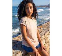 Roman Plain Stretch Cotton Jersey T-Shirt for Women UK Ladies Spring Everyday Summer Holiday Round Neckline Comfy Short Sleeve Soft Woven Fabric Tee Daywear Vacation - Natural - Size 16