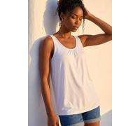 Roman Originals Vest Top for Women UK - Ladies Tank Tops Tunic Summer Blouse Cami Camisole V-Neck Stretch Jersey Casual Sleeveless Beach Party Lounge Holiday Spring - Plain Ivory - Size 20