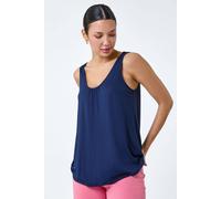 Roman Plain V-Neck Stretch Jersey Vest Top In Navy Navy 20