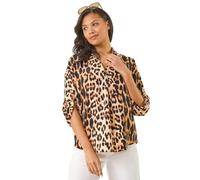 Roman Pleat Front Top for Women UK Ladies Pleated Shirt Notch V Neck Blouse Summer Tunic Spring Pull-On Comfy Soft Evening Holiday Vacation Work Party Everyday - Abstract Green - Size 20