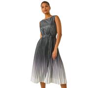 Roman Pleated Ombre Midi Dress In Silver Silver 14