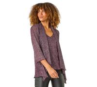 Roman Plisse Print Metallic Foil Kimono In Pink Pink 20