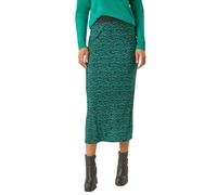 Roman Originals Plisse Spot Print Stretch Maxi Skirt for Women UK - Ladies Everyday Autumn Winter Comfy Soft Evening Vacation Work Party Night Out - Green - Size 16