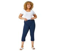 Roman Plus Size Cropped Trousers for Women UK Ladies Curve Capri Leggings Summer Pants Short Crop Stretch 3/4 Length Three Quarter Pedal Pusher Clothes Elasticated - Grey - Size 18