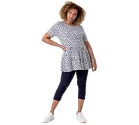 Roman Plus Size Cropped Trousers for Women UK Ladies Curve Capri Leggings Summer Pants Short Crop Stretch 3/4 Length Three Quarter Pedal Pusher Clothes Elasticated - Grey - Size 2224