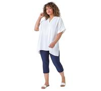 Roman Plus Size Cropped Trousers for Women UK Ladies Curve Capri Leggings Summer Pants Short Crop Stretch 3/4 Length Three Quarter Pedal Pusher Clothes Elasticated - Grey - Size 20