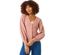 Roman Pointelle Detail Knit Cardigan for Women UK - Ladies Autumn Everyday Winter Holiday V-Neckline Comfy Long Sleeve Soft Button Up Jumper Office Desk Sweaters - Biscuit - Size XL