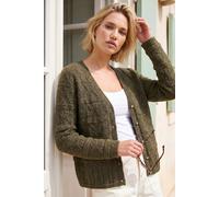 Roman Women's Pointelle Knit Cardigan in Khaki | Size: 20 Roman Khaki 20