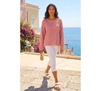 Roman Women's Pointelle Knit Jumper in Pink | Size: Small Roman Pink S