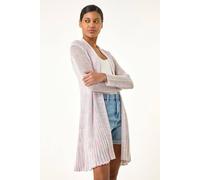 Roman Originals Pointelle Longline Cardigan for Women UK - Ladies Everyday Holiday Spring Summer Comfy Soft Evening Vacation Work Party - Multi - Size 10