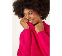 Roman Women's Pointelle Stitch Knit Jumper in Fuchsia | Size: 20 Roman Fuchsia 20