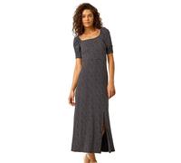 Roman Polka Dot Print Midi Dress In Black Black 8