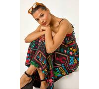 Roman Postcard Ric Rac Midi Dress In Black Black 20