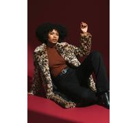 Roman Women's Premium Animal Faux Fur Coat in Brown | Size: 14 Roman Brown 14