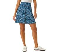 Roman Pull On Stretch Jersey Skater Skirt for Women UK Ladies Spring Pull On Elasticated Waist Summer Spring Jersey Holiday Office Work Vacation Soft Desk to Dinner Everyday - Blue - Size 20