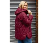 Roman Women's Quilted Hooded Coat in Burgundy | Size: 10 Roman Burgundy 10