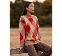 Roman Rayon Blend Argyle Jumper Camel Mix