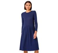 Roman Ribbed Drop Waist Stretch Midi Dress In Blue Blue 18