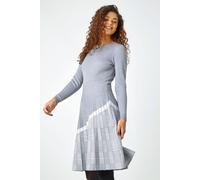 Roman Ribbed Stretch Knit Dress In Light Grey Light Grey 20