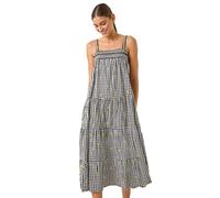 Roman RIC Rac Trim Midi Dress for Women UK - Ladies Spring Everyday Summer Holiday Square Neckline Comfy Sleeveless Soft Smock Frock Office Business Gowns - Black - Size 20