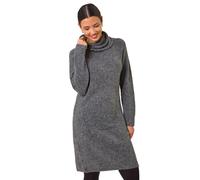 Roman Ring Neck Detail Knitted Dress In Dark Grey Dark Grey 18