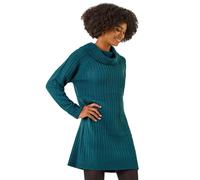 Roll Neck Knitted Jumper Dress Roman Teal 18