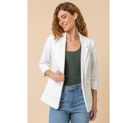 Roman Ruched Sleeve Stretch Blazer In Ivory Ivory 14