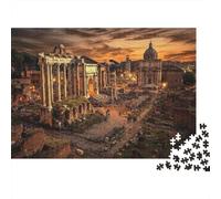 Roman Ruins Sunset Recycled Cardboard 1000-Piece Roman Ruins Jigsaw Puzzle for Hobbyists Classic Educational Games Decoration 52x38cm/1000pcs