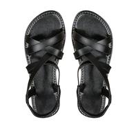 Roman Sandals, Women's Flat Sandals for Women with Flat, Round Toe, Open Toe, One-Line Buckle, Summer Child Shoes, Summer Shoes, Mother's Day, black, 5 UK