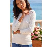 Roman Women's Scalloped Neck Knit Jumper in Ivory | Size: 18 Roman Ivory 18