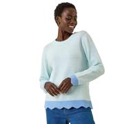 Roman Scalloped Scarf Knit Jumper In Light Blue Light Blue 16