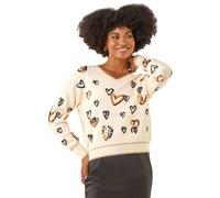 Roman Scattered Heart V-Neck Knit Jumper In Ivory Ivory 14