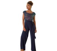 Roman Sequin Bodice Cowl Neck Jumpsuit In Navy Navy 20