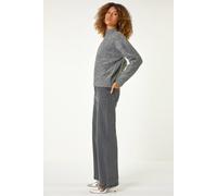 Roman Sequin Detail High Neck Jumper In Charcoal Charcoal 20