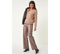 Roman Sequin Detail High Neck Jumper In Pink Pink